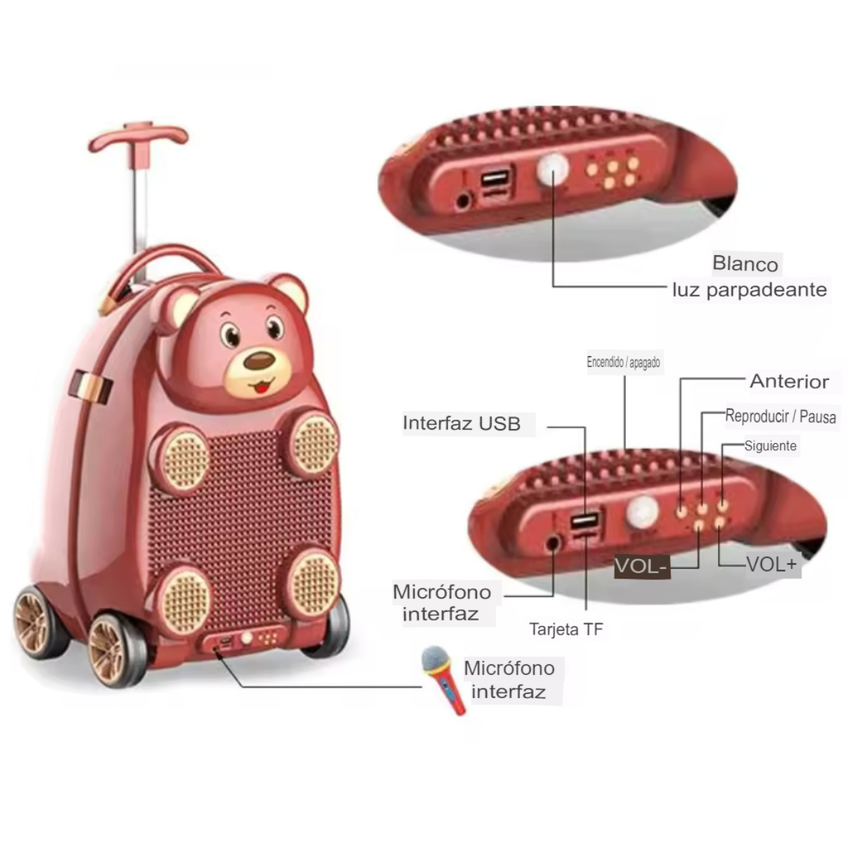 Maleta con Ruedas Oso Juguetón