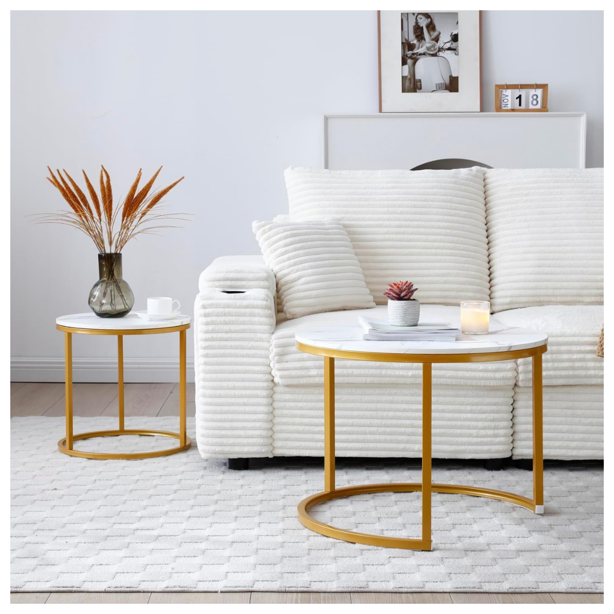 Mesas Redonda de Vidrio - 2 PCS