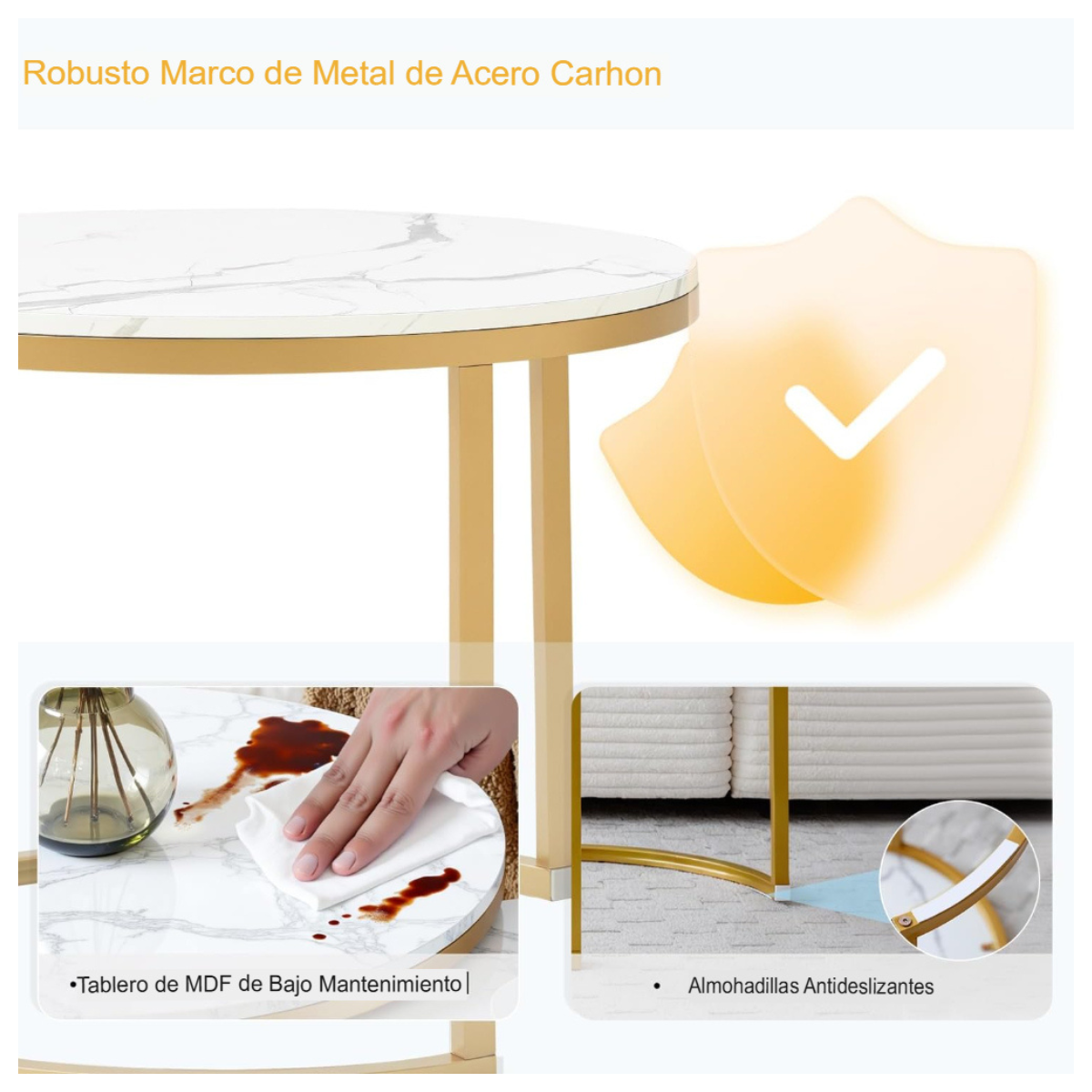 Mesas Redonda de Vidrio - 2 PCS