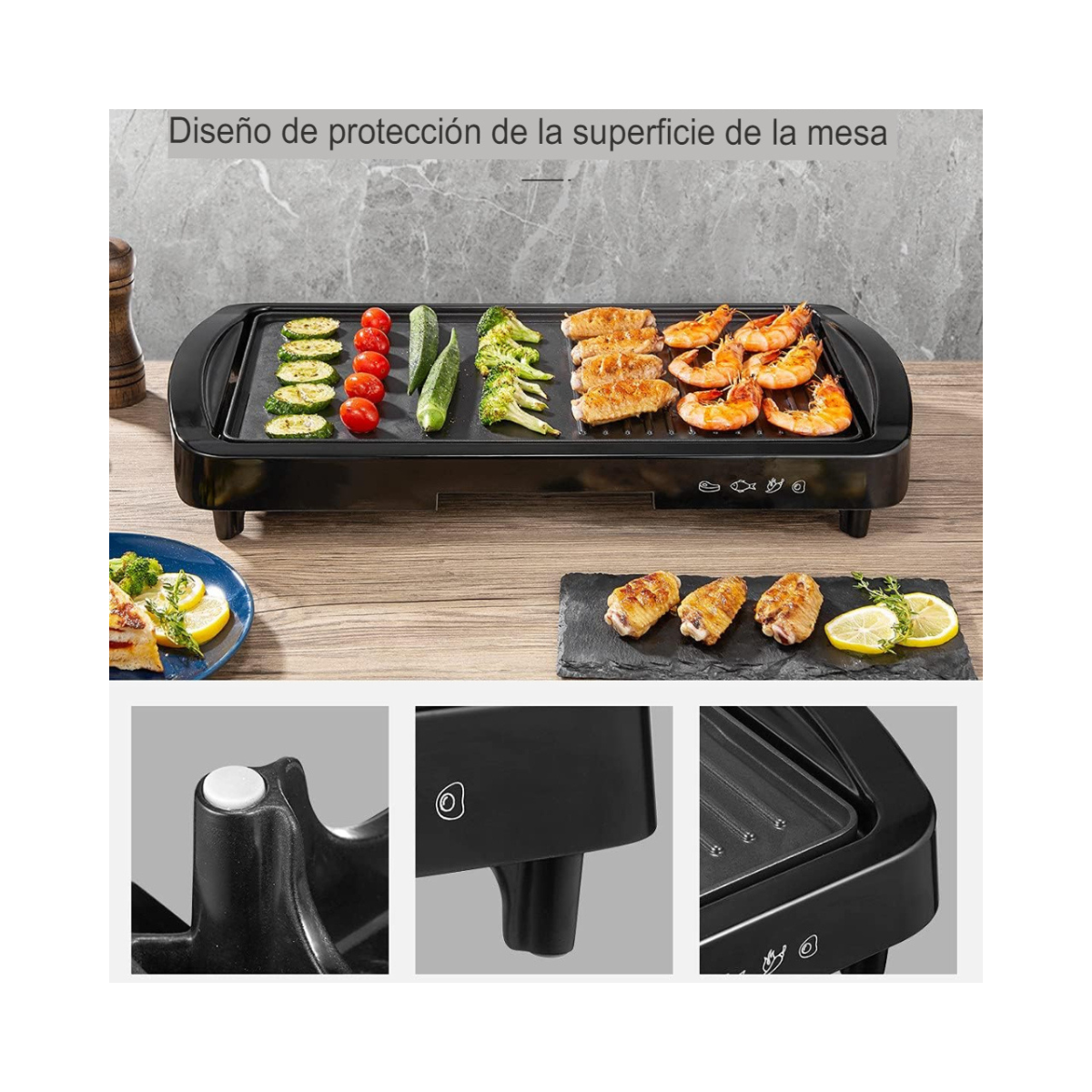 Plancha Eléctrica con Antiadherente